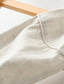 お買い得  メンズリネンシャツ-リネン100％ ポケット 男性用 シャツ リネンシャツ カジュアルシャツ ネイビーブルー ベージュ グレー 長袖 平織り スタンド 春 &amp; 秋 カジュアル 日常 衣類