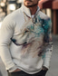 Χαμηλού Κόστους Γραφικό Polo-Λύκος Ανδρικά Αφηρημένο 3D Στάμπα Zip Polo ΕΞΩΤΕΡΙΚΟΥ ΧΩΡΟΥ Καθημερινά Streetwear Πολυεστέρας Μακρυμάνικο Φερμουάρ Μπλουζάκια πόλο Θαλασσί Βυσσινί Φθινόπωρο &amp; Χειμώνας Τ M L Μικροελαστικό Πόλο πέτο