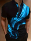 tanie Koszulki polo z nadrukiem-Gradient Męskie Codzienny 3D Nadruk Bluza polo Na zewnątrz Dzienne zużycie Streetwear Poliester Krótki rękaw Wieczorne Suwak Koszulki polo Czerwony Niebieski Jesień S M L Średnio elastyczny Polo z