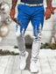 cheap Graphic Casual Pants-Mens Pants Business Casual Men&#039;s 3D Print  Pants Dress Pants Pants Trousers Outdoor Daily Wear Streetwear Polyester Wine Blue Orange S M L Medium Waist Elasticity Pants