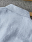 お買い得  メンズリネンシャツ-リネン100％ 男性用 シャツ リネンシャツ カジュアルシャツ ブラック ホワイト グリーン 長袖 平織り ラペル 春 &amp; 秋 カジュアル 日常 衣類