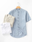 رخيصةأون قمصان الكتان الرجالية-100% كتان رجالي قميص قميص كتان قميص غير رسمي قميص صيفي أبيض أزرق البيج كم قصير سهل مرتفعة الصيف فضفاض مناسب للبس اليومي ملابس