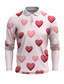 cheap Graphic Polo-Valentine&#039;s Day Heart Men&#039;s Casual Print 3D Outdoor Casual Daily Streetwear  Polyester Long Sleeve Turndown Polo Shirts Pink Dark Pink Fall &amp; Winter S M L Micro-elastic