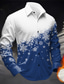 cheap Men&#039;s Printed Shirts-Snowflake Casual Men&#039;s Shirt Fleece Shirt Daily Wear Vacation Going out Fall &amp; Winter Turndown Long Sleeve Burgundy, Blue, Purple S, M, L Fleece Shirt