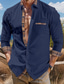 billiga fritidsskjortor för män-Herr Skjorta Knapp upp skjorta Casual skjorta Svart Vit Rodnande Rosa Mörkblå Långärmad Färgblock Kavajslag Dagligen Semester Lappverk Kläder Mode Ledigt Bekväm