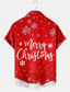 cheap Men&#039;s Christmas Shirt-Snowflake Turkey Casual Men&#039;s Shirt Daily Wear Going out Weekend Autumn / Fall Turndown Short Sleeves Yellow, Burgundy S, M, L 4-Way Stretch Fabric Shirt