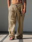 abordables pantalons décontractés-Homme Rétro Vintage Antilope Pantalon en lin Pantalon Taille médiale Extérieur Usage quotidien Vêtement de rue Automne hiver Standard