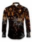 cheap Men&#039;s Printed Shirts-Sparkly Casual Men&#039;s Shirt Daily Wear Going out Fall &amp; Winter Turndown Long Sleeve Black, Yellow, Red S, M, L 4-Way Stretch Fabric Shirt