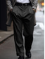 preiswerte Anzughose-Herren Anzughosen Hose Hosen Faltenhose Anzughose Tasche Glatt Komfort Atmungsaktiv Outdoor Täglich Ausgehen Modisch Brautkleider schlicht Schwarz Khaki