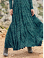 cheap Art&amp;Design Dress-Women&#039;s Midi Dress A Line Dress Casual Dress Winter Dress Swing Dress Streetwear Modest Formal Vacation Party Regular Fit Floral Long Sleeve Crew Neck Green Fall Winter