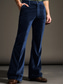 tanie ubrać spodnie-Męskie Garnitury Rozkloszowane spodnie Spodnie Spodnie garniturowe Aksamitne spodnie Kieszeń Równina Komfort Oddychający Na zewnątrz Codzienny Wyjściowe Mieszanka bawełny Moda Codzienny Niebieski