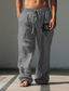 tanie spodnie codzienne-Męskie Zabytkowe Słońce Lniane spodnie Spodnie Średni Talia Na zewnątrz Dzienne zużycie Streetwear Jesień i zima Regularny