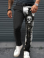 cheap Men&#039;s Plus Size Bottoms-Skull Punk Business Men&#039;s 3D Print Dress Pants Pants Trousers Outdoor Daily Wear Streetwear Polyester Black White Navy Blue S M L Medium Waist Elasticity Pants