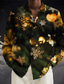 abordables chemises de Noël pour hommes-Bell chemise décontractée pour hommes tenue quotidienne sortie week-end automne&amp;amp; chemise d&#039;hiver à manches longues en tissu flammé noir, or s, m, l