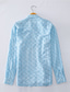 cheap Men&#039;s Linen Shirts-100% Linen Men&#039;s Shirt Linen Shirt Casual Shirt Blue Long Sleeve Argyle Lapel Spring &amp;  Fall Casual Daily Clothing Apparel