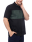 お買い得  メンズリネンシャツ-リネン100％ 男性用 シャツ リネンシャツ カジュアルシャツ サマーシャツ ブラック 半袖 カラーブロック ラペル 夏 カジュアル 日常 衣類