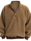 cheap Basic Hoodie Sweatshirts-Men&#039;s Sweatshirt Polar Fleece Quarter Zip Sweatshirt Brown Half Zip Color Block Plain Sports &amp; Outdoor Daily Holiday Streetwear Casual Fall &amp; Winter Clothing Apparel Hoodies Sweatshirts