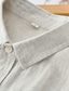 cheap Men&#039;s Linen Shirts-100% Linen Pocket Men&#039;s Shirt Linen Shirt Casual Shirt Black White Navy Blue Long Sleeve Plain Lapel Spring &amp;  Fall Casual Daily Clothing Apparel