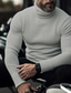 cheap Men&#039;s Pullover Sweater-Men&#039;s Pullover Sweater Jumper Turtleneck Sweater Knit Sweater Ribbed Knit Regular Pitted Plain Roll Neck Keep Warm Modern Contemporary Casual Daily Wear Clothing Apparel Fall Winter Black White M L XL