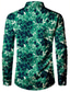 cheap Men&#039;s Printed Shirts-Floral Casual Men&#039;s Shirt Daily Wear Going out Fall &amp; Winter Turndown Long Sleeve Black, Green S, M, L 4-Way Stretch Fabric Shirt