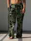 ieftine pantaloni imprimati-Floral Imprimeu Paisley Epocă Bărbați Imprimare 3D Pantaloni În aer liber Stradă Ieșire Poliester Negru Maro Verde S M L Talie medie Elasticitate Pantaloni