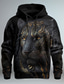 cheap Graphic Hoodies-Graphic Lion Men&#039;s Fashion 3D Print Hoodie Vacation Going out Streetwear Hoodies Black White Long Sleeve Hooded Print Front Pocket Spring &amp;  Fall Designer Hoodie Sweatshirt