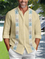 cheap Men&#039;s Printed Shirts-Stripe Casual Men&#039;s Shirt Daily Wear Going out Weekend Fall &amp; Winter Turndown Long Sleeve Blue, Green, Khaki S, M, L Slub Fabric Shirt