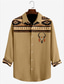cheap Men&#039;s Printed Shirts-Tribal Bandana Print Vintage Tribal Men&#039;s Shirt Daily Wear Going out Weekend Fall &amp; Winter Turndown Long Sleeve Green, Khaki S, M, L Slub Fabric Shirt
