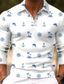 cheap Graphic Polo-Palm Tree Men&#039;s Casual Print 3D Outdoor Casual Daily Streetwear Polyester Long Sleeve Turndown Polo Shirts Black White Fall &amp; Winter S M L Micro-elastic Lapel Polo
