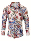 cheap Men&#039;s Printed Shirts-Floral Casual Boho Men&#039;s Shirt Daily Wear Going out Fall &amp; Winter Turndown Long Sleeve Black, Dark Navy, Beige S, M, L 4-Way Stretch Fabric Shirt
