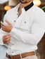 billige mænds fritidsskjorter-Herre Skjorte Button Up skjorte Casual skjorte Hvid Vin Navyblå Langærmet Geometrisk Knaphul Daglig Ferierejse Patchwork Tøj Mode Afslappet Bekvem