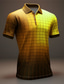 cheap Graphic Polo-Plaid Gradient Ramp Men&#039;s Casual 3D Print Golf Polo Outdoor Daily Wear Streetwear Polyester Short Sleeve Turndown Polo Shirts Yellow Purple Spring &amp; Summer S M L Micro-elastic Lapel Polo