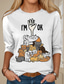 cheap Humor&amp;Quotes tee-Women&#039;s T Shirt Animal Dog Letter Fashion Funny Short Sleeve Round Neck Regular Tops Daily Weekend Print White Light Brown Purple Khaki Summer