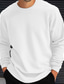 billige Casual T-shirts til mænd-Herre T-shirt Vaffelstrikket t-shirt Tee Top Lang ærmet skjorte Vanlig Rund hals Gade Ferierejse Langærmet Tøj Mode Designer Basale