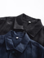 abordables camisas de lino para hombre-100% Lino Bolsillo Hombre Camisa camisa de lino Camisa casual Negro Azul Marino Manga Larga Plano Diseño Primavera &amp; Otoño Casual Diario Ropa
