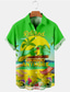 preiswerte Hawaiihemden-Kokosnussbaum Brautkleider schlicht Herren Hemd Outdoor Strasse Casual Herbst Umlegekragen Kurzarm Rote Blau Orange S M L Hemd