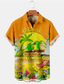 abordables Camisas hawaianas-Árbol de coco Casual Hombre Camisa Exterior Calle Casual Diario Otoño Cuello Vuelto Manga Corta Rojo Azul Naranja S M L Camisa