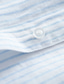 preiswerte Leinenhemden für Herren-100% Leinen Herren Hemd leinenhemd Lässiges Hemd Blau Langarm Streifen Stehkragen Frühling &amp; Herbst Casual Täglich Bekleidung