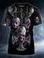 Χαμηλού Κόστους Ανδρικό Γραφικό T-shirt-Γραφική Νεκροκεφαλές Καθημερινά Υψηλής Ποιότητας Ρετρό / Βίντατζ Ανδρικά 3D εκτύπωση Μπλουζάκι Υπαίθρια Αθλήματα Αργίες Εξόδου Κοντομάνικη μπλούζα Ρουμπίνι Θαλασσί Βυσσινί Κοντομάνικο