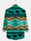 cheap Men&#039;s Printed Shirts-Tribal Bandana Print Vintage Tribal Men&#039;s Shirt Daily Wear Going out Weekend Fall &amp; Winter Turndown Long Sleeve Green, Khaki S, M, L Slub Fabric Shirt
