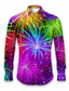 cheap Men&#039;s Printed Shirts-Colorful Abstract Men&#039;s Shirt Daily Wear Going out Fall &amp; Winter Turndown Long Sleeve Yellow, Purple, Green S, M, L 4-Way Stretch Fabric Shirt