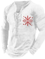 halpa miesten joulu t-paita-Kuvitettu Lumihiutale hyvää joulua Muoti Päivittäin Ulkoilma Miesten 3D-tulostus T-paita Kausaliteetti Pyhäpäivä Bile Christmas T-paita Musta Valkoinen Viininpunainen Pitkähihainen Kaulus Paita