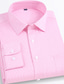 abordables Camisas de vestir-Hombre Rosa Claro Bleu Ciel Negro Manga Larga Raya Cuello Camisero Todas las Temporadas Oficina y carrera Ropa Cotidiana Ropa Estampado
