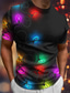 Χαμηλού Κόστους Ανδρικό Γραφικό T-shirt-Γραφική Φαναράκια Καθημερινά Υψηλής Ποιότητας Ρετρό / Βίντατζ Ανδρικά 3D εκτύπωση Μπλουζάκι Υπαίθρια Αθλήματα Αργίες Εξόδου Κοντομάνικη μπλούζα Μαύρο Θαλασσί Βυσσινί Κοντομάνικο
