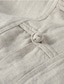 cheap Men&#039;s Linen Shirts-100% Linen Men&#039;s Shirt Linen Shirt Casual Shirt Black White Navy Blue Long Sleeve Plain Standing Collar Spring &amp;  Fall Casual Daily Clothing Apparel