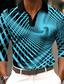 levne Polo trika s grafickým potiskem-3D tisk Pánské Abstraktní 3D Tisk golfové pólo Venkovní Běžné / Denní Streetwear Polyester Dlouhý rukáv Přehnutý Polo tričko Bílá Modrá Podzim zima S M L Lehce elastické Lapel Polo