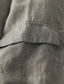 お買い得  メンズリネンシャツ-リネン100％ ポケット 男性用 シャツ リネンシャツ カジュアルシャツ ブラック グリーン 長袖 平織り ラペル 春 &amp; 秋 カジュアル 日常 衣類