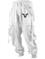 cheap Graphic Sweatpants-Cow Vintage Men&#039;s 3D Print Sweatpants Joggers Pants Trousers Outdoor Street Casual Daily Polyester Wine Black White S M L Mid Waist Elasticity Pants