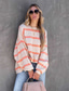 cheap Graphic shop Sweatshirts &amp; Hoodies-Women&#039;s Shirt Blouse Fashion Striped Print Long Sleeve Regular Tops Round Neck Casual Yellow Pink Blue Purple Spring &amp;  Fall