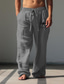 abordables pantalons décontractés-Homme Rétro Vintage Œil Pantalon en lin Pantalon Taille médiale Extérieur Usage quotidien Vêtement de rue Automne hiver Standard